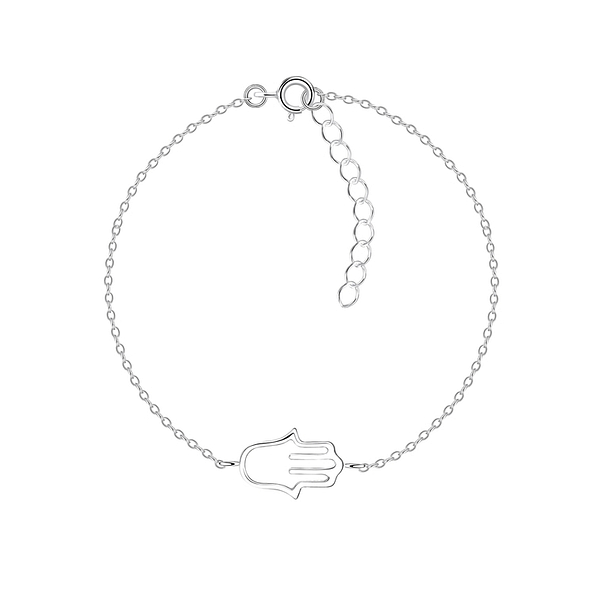 Silver Hamsa Bracelet - Wholesale - 11674