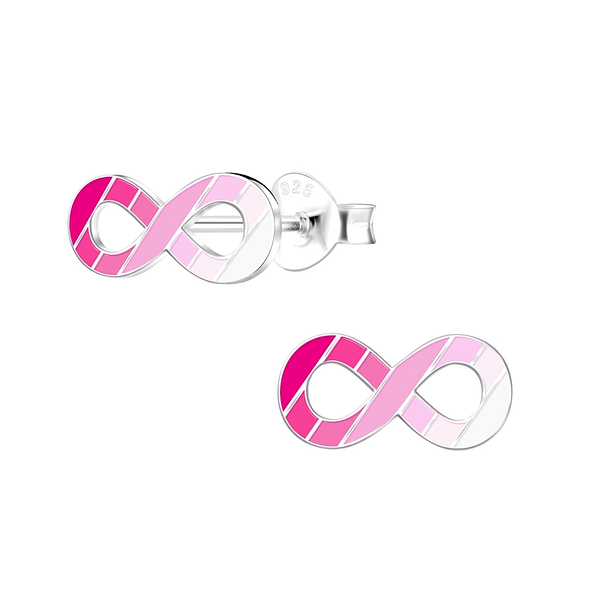 Silver Infinity Stud Earrings - Wholesale - 10839