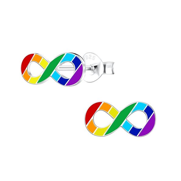Silver Infinity Stud Earrings - Wholesale - 10367 Silver Infinity Stud Earrings - Wholesale - 10367