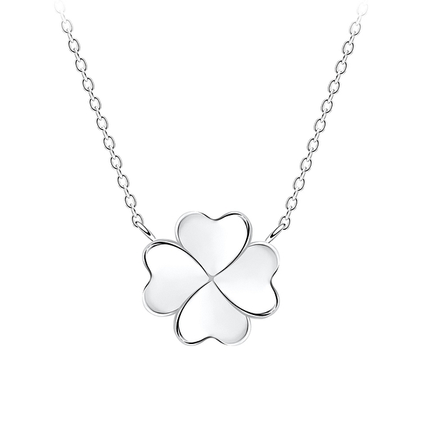 Silver Clover Necklace - Wholesale - 11793