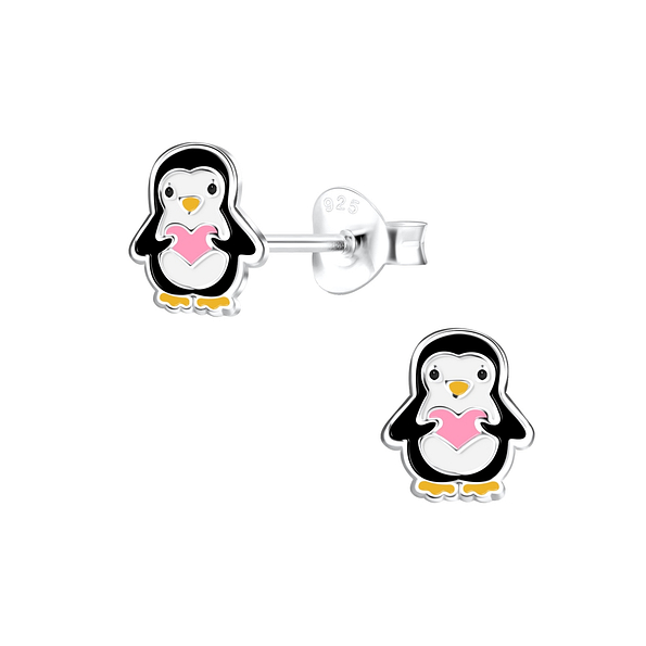 Silver Penguin Stud Earrings - Wholesale - 15672 Silver Penguin Stud Earrings - Wholesale - 15672