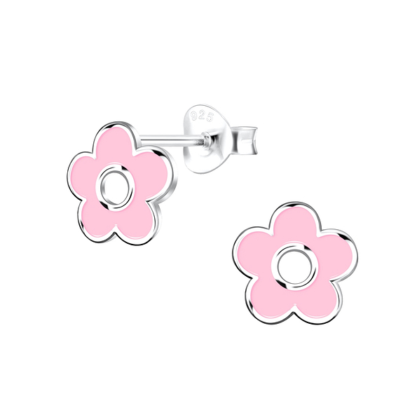 Silver Flower Stud Earrings - Wholesale - 16519