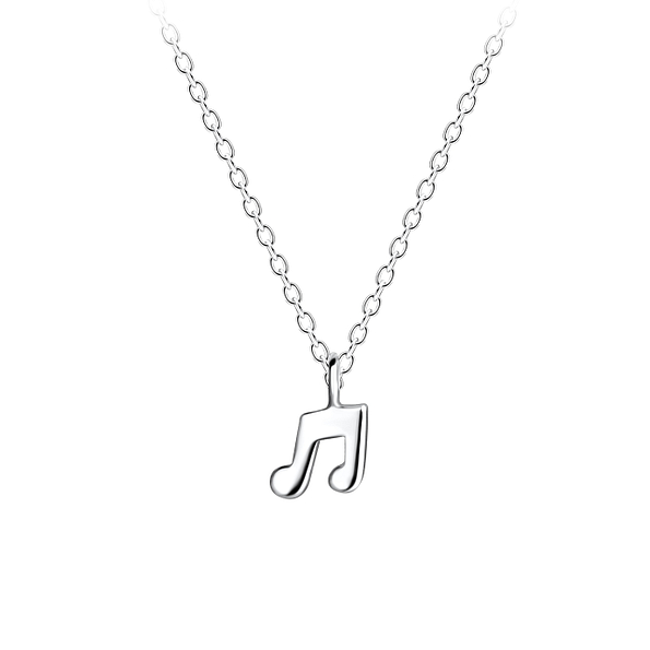 Silver Music Note Necklace - Wholesale - 16516