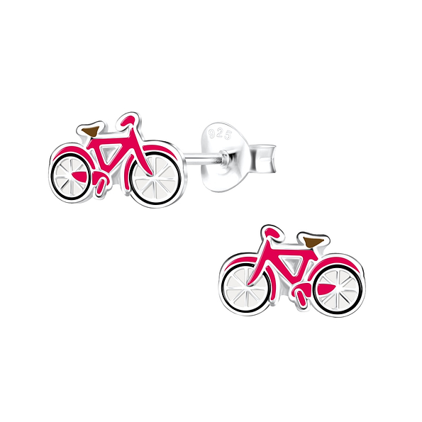Silver Bicycle Stud Earrings - Wholesale - 17160 Silver Bicycle Stud Earrings - Wholesale - 17160
