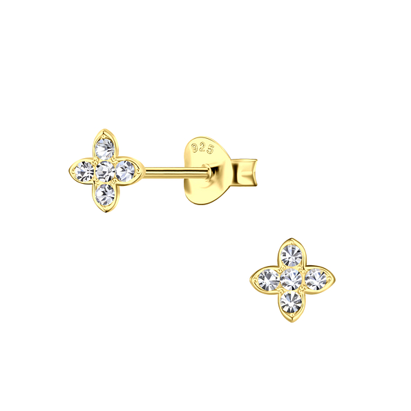 Silver Flower Stud Earrings - Wholesale - 18150