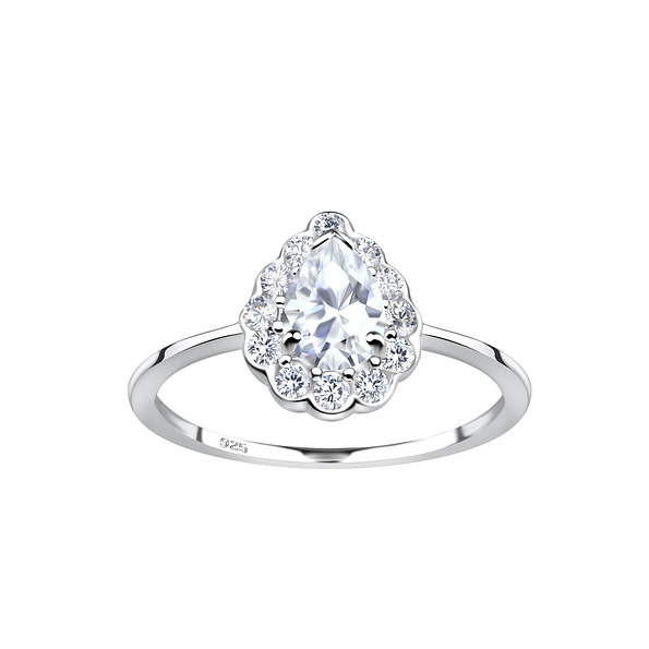 Silver Pear Ring - Wholesale - 19248 Silver Pear Ring - Wholesale - 19248