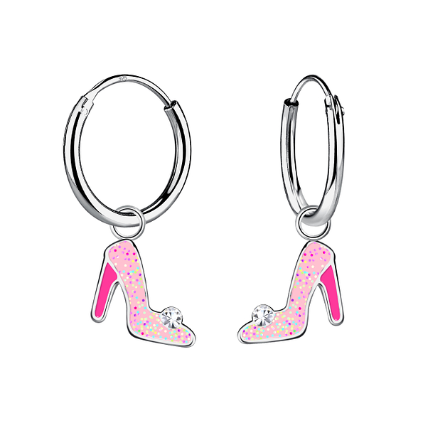 Silver High Heels Charm Hoop Earrings - Wholesale - 20872 Silver High Heels Charm Hoop Earrings - Wholesale - 20872