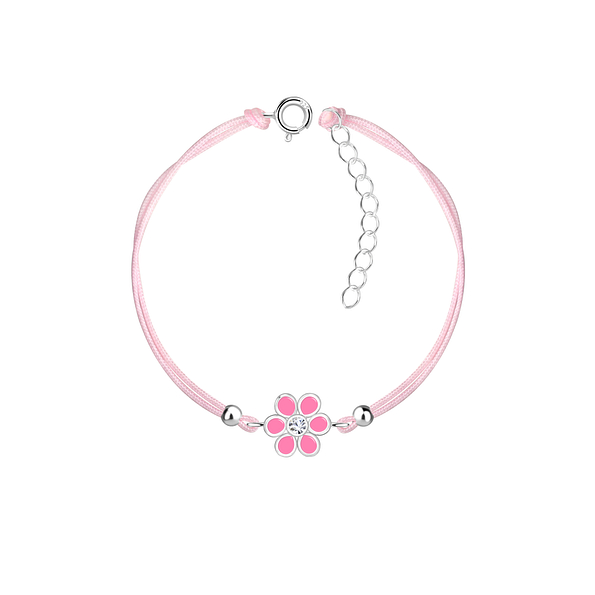 Silver Flower Cord Bracelet - Wholesale - 21029 Silver Flower Cord Bracelet - Wholesale - 21029