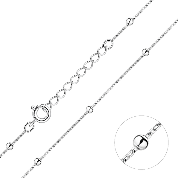 45cm Silver Satellite Chain with Extension - Wholesale - 21442 45cm Silver Satellite Chain with Extension - Wholesale - 21442