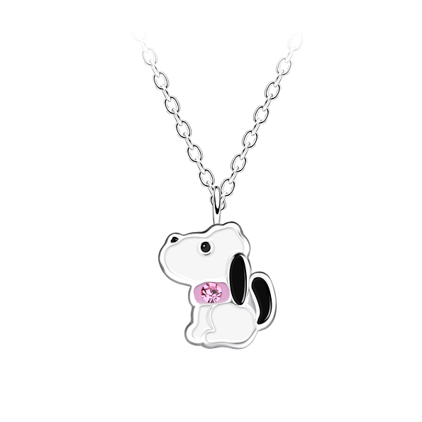 Silver Beagle Dog Necklace - Wholesale - 21605