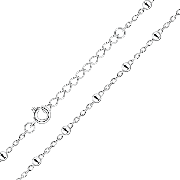 46cm Silver Satellite Necklace - Wholesale - 21998 46cm Silver Satellite Necklace - Wholesale - 21998