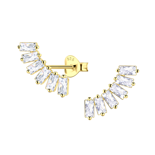 Silver Geometric Stud Earrings  - Wholesale - 23006