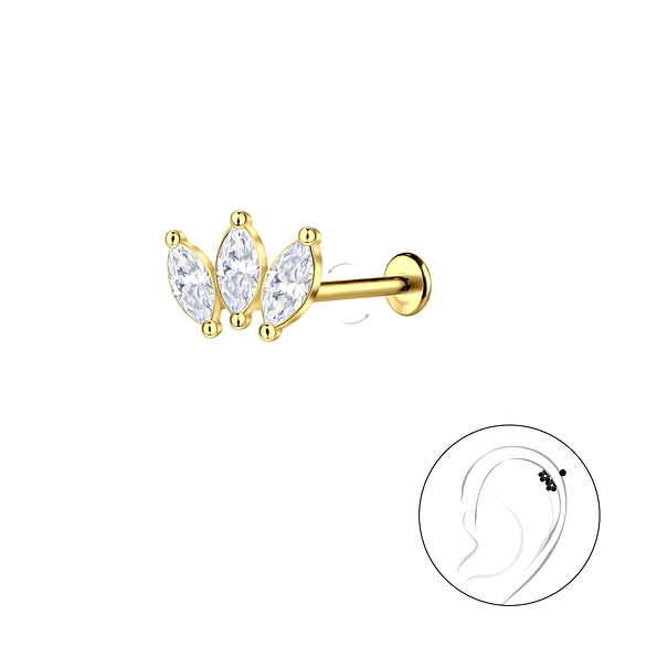 Silver Geometric with Titanium Labret - Wholesale - 23036