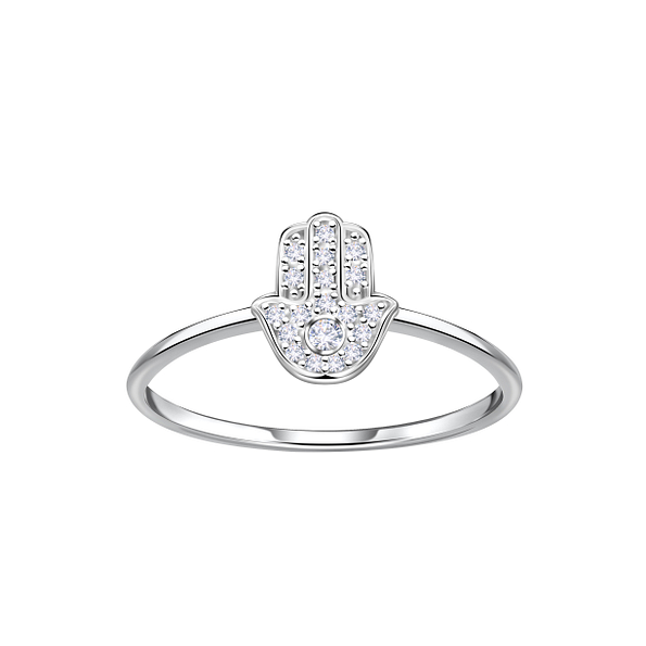 Silver Hamsa Ring - Wholesale - 23043