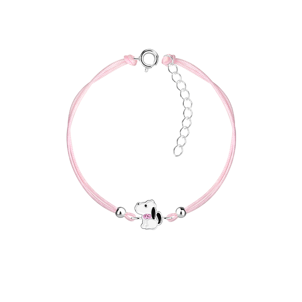 Silver Beagle Dog Cord Bracelet - Wholesale - 23236 Silver Beagle Dog Cord Bracelet - Wholesale - 23236