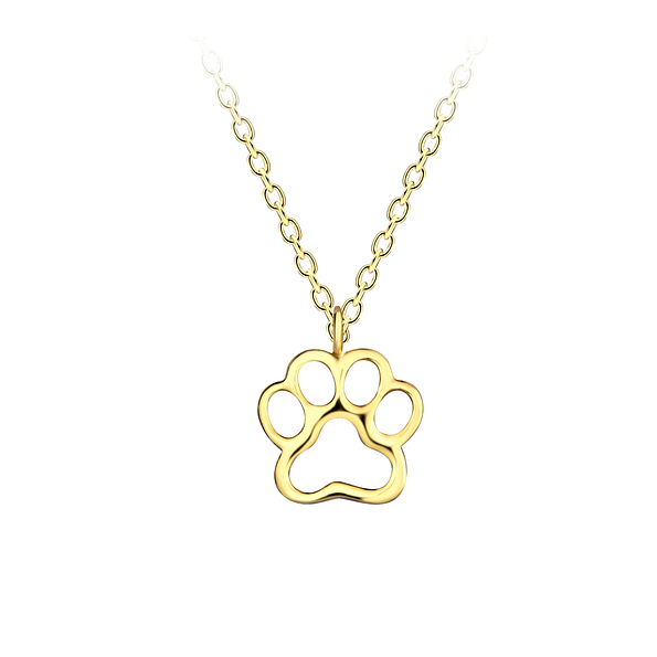 Silver Paw Print Necklace - Wholesale - 23216