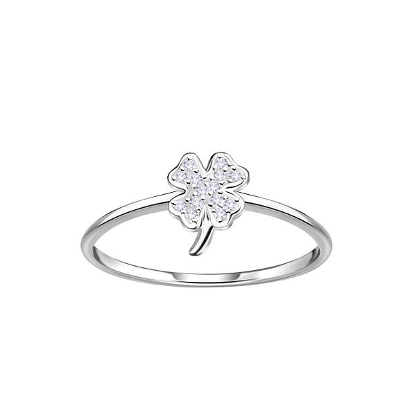 Silver Clover Ring - Wholesale - 22885