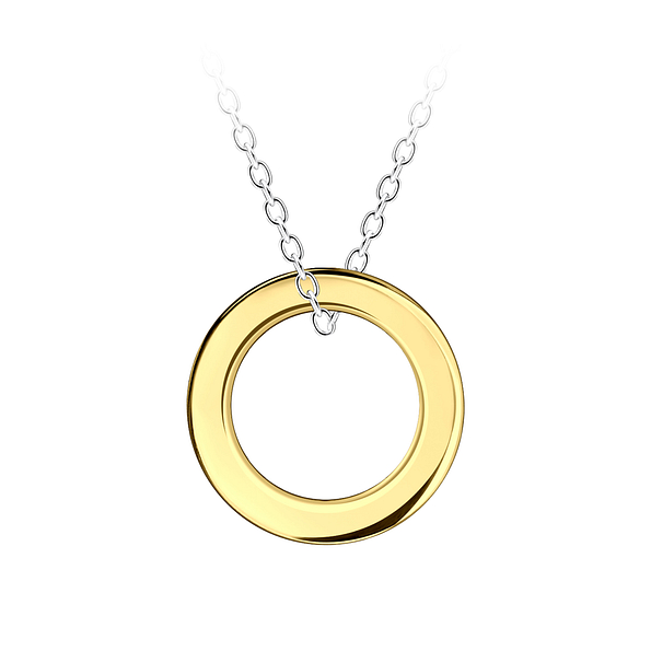 Silver Circle Necklace - Wholesale - 23459