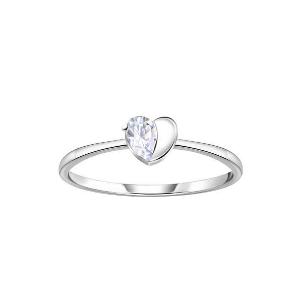 Silver Heart Ring - Wholesale - 23386