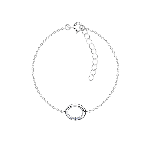 Silver Oval Bracelet - Wholesale - 23855