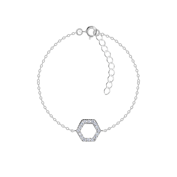 Silver Hexagon Bracelet - Wholesale - 23861