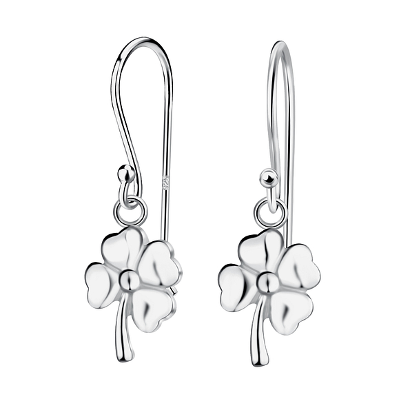 Silver Clover Earrings - Wholesale - 24013