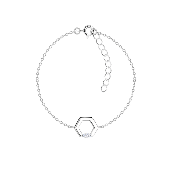 Silver Hexagon Bracelet - Wholesale - 24131