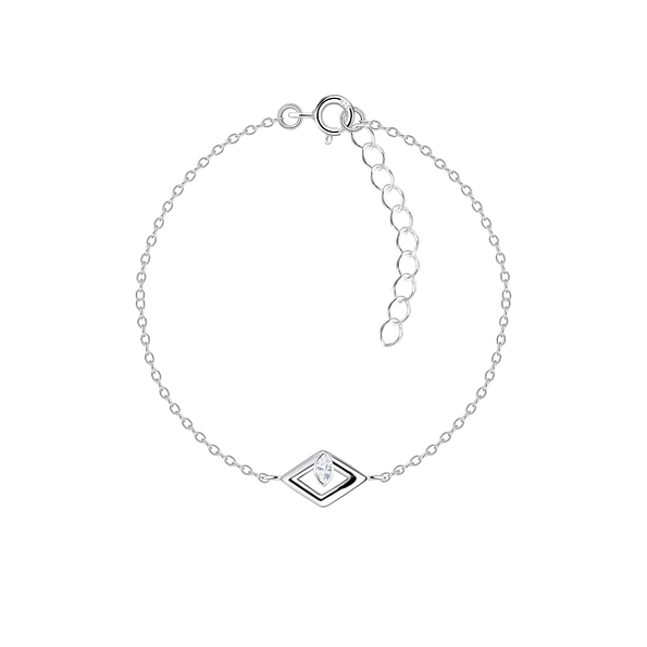 Silver Diamond Shaped Bracelet - Wholesale - 24135