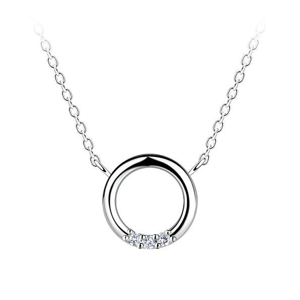 Silver Circle Necklace - Wholesale - 24165