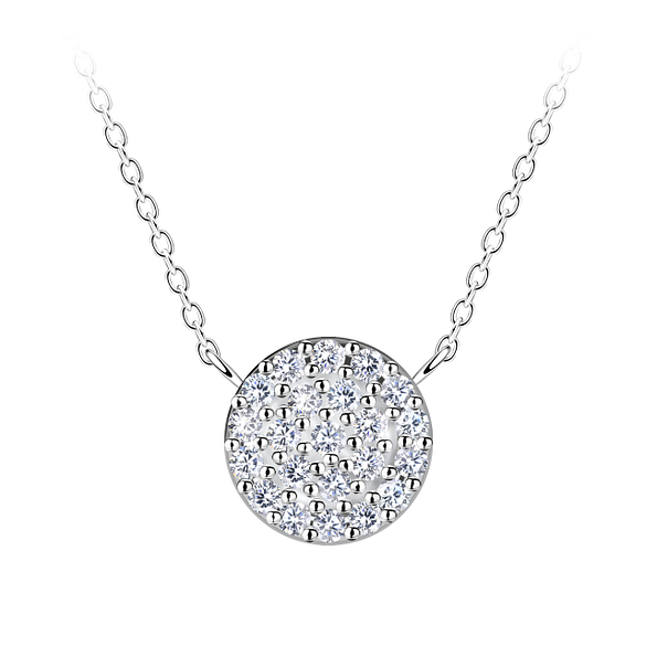 Silver Circle Necklace - Wholesale - 24167
