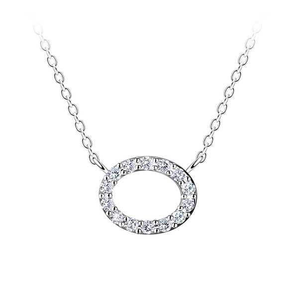 Silver Oval Necklace - Wholesale - 24171