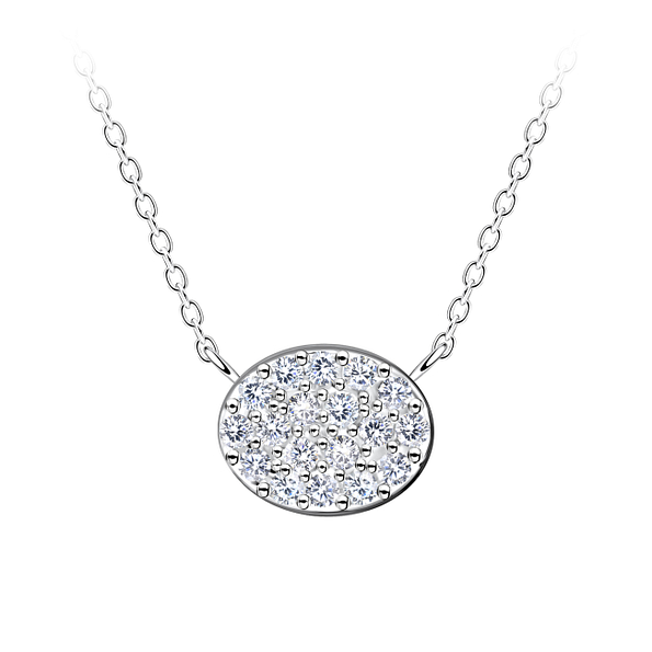 Silver Oval Necklace - Wholesale - 24172
