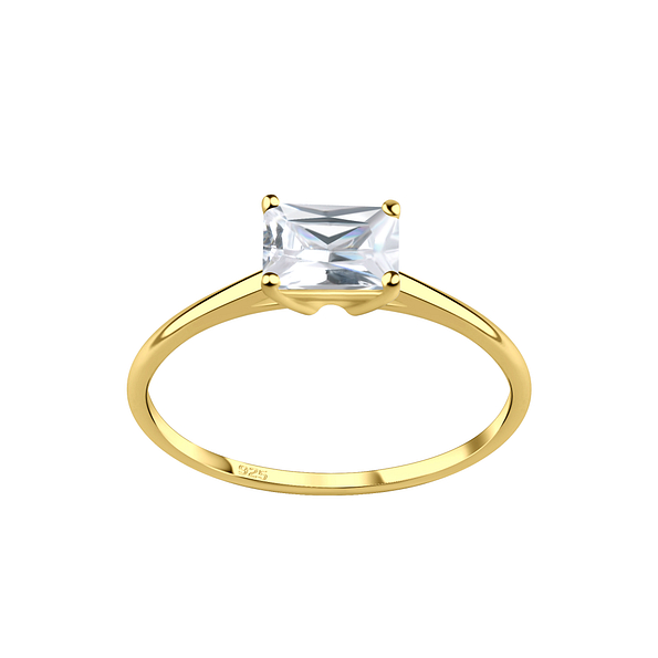 4X6mm Baguette Cubic Zirconia Silver Ring - Wholesale - 25318