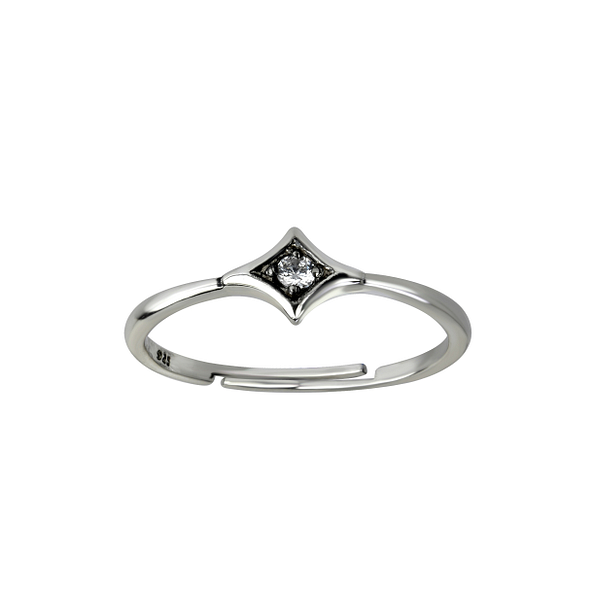 Silver Geometric Adjustable Ring - Wholesale - 26089