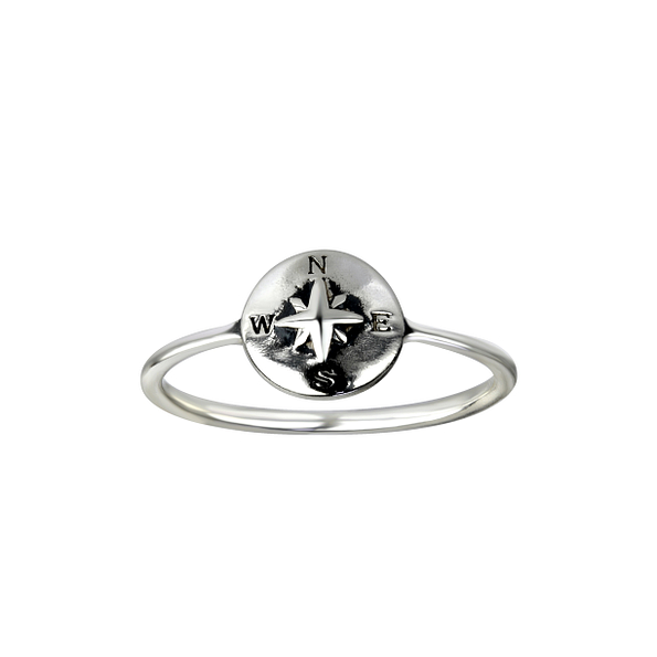 Silver Compass Ring - Wholesale - 26099
