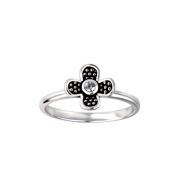 Silver Flower Ring - Wholesale - 26109