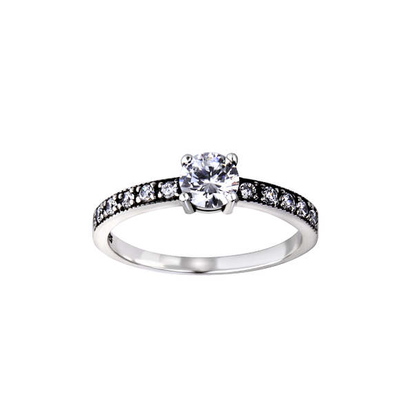 Silver Solitaire Ring - Wholesale - 26112