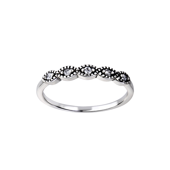 Silver Patterned Ring - Wholesale - 26120