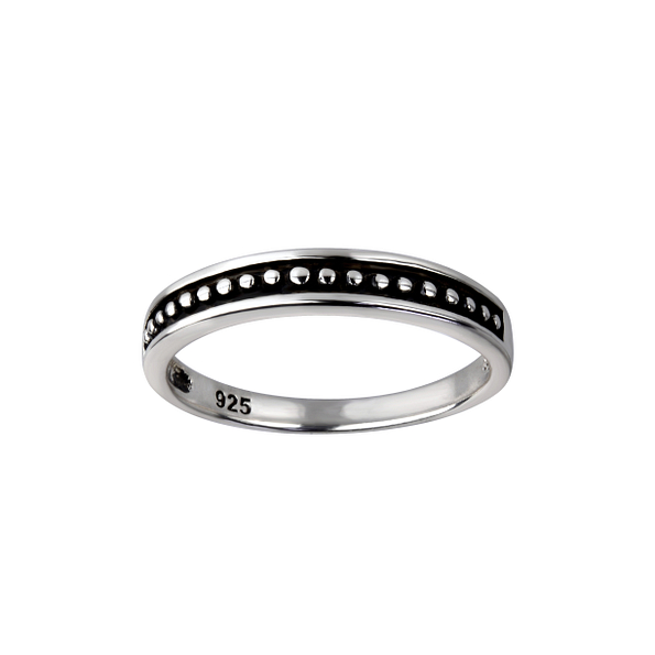Silver Patterned Band Ring - Wholesale - 26125