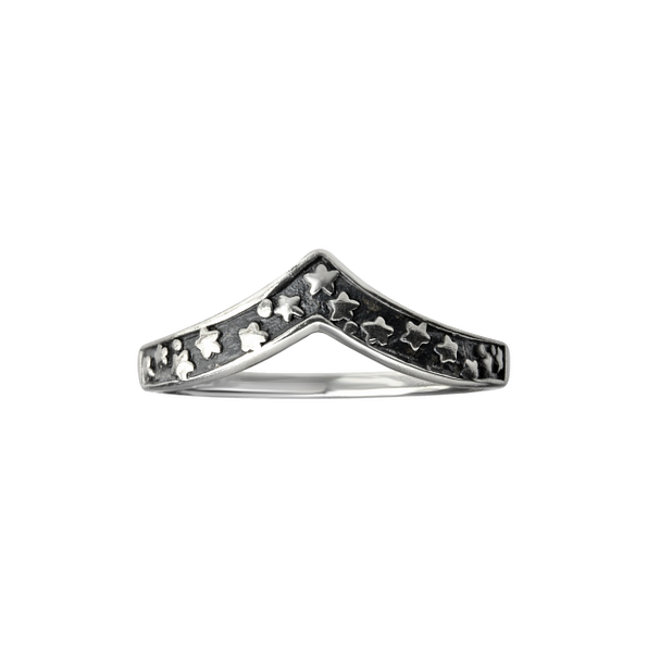 Silver Chevron Star Ring - Wholesale - 26134
