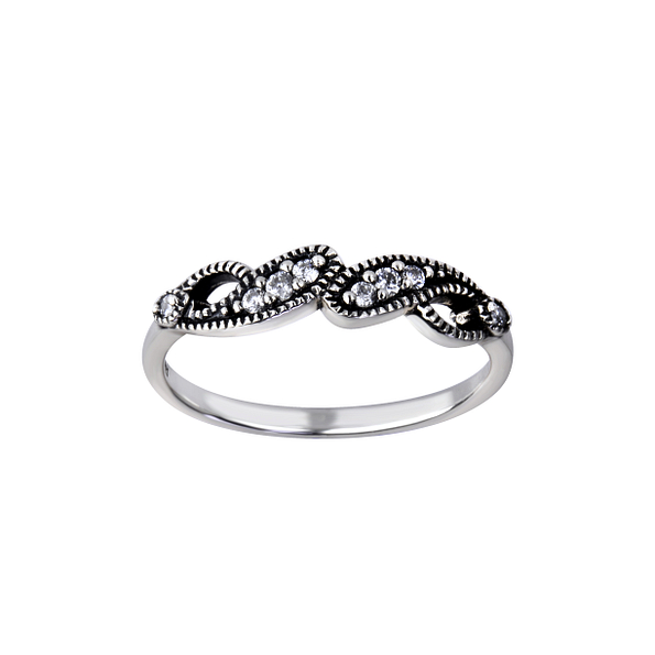 Silver Patterned Ring - Wholesale - 26160