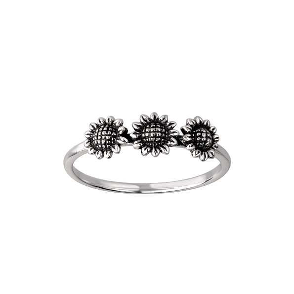 Silver Sunflower Ring - Wholesale - 26162