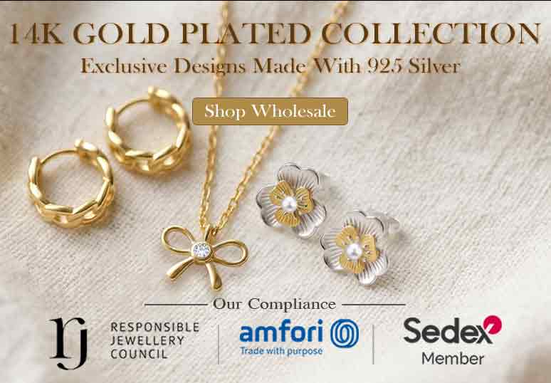 factory catalog curated around 14k gold plating on 925 silver for businesses and Bulk purcahses in the US, DE & AU. Shipped directly from Thailand to the warehouse or shop