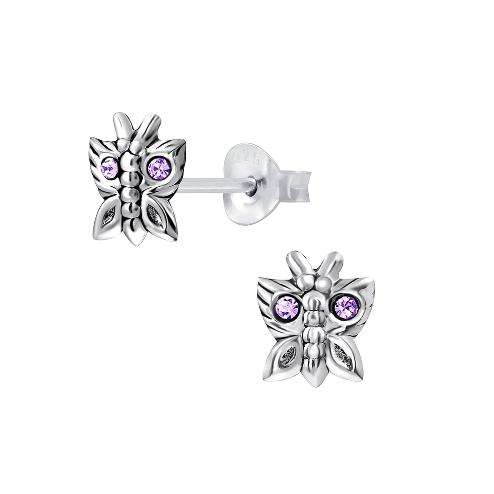 925 Silver Jewelry Silver Butterfly Stud Earrings 5359