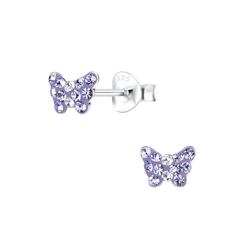 925 Silver Jewelry Silver Butterfly Stud Earrings 7068