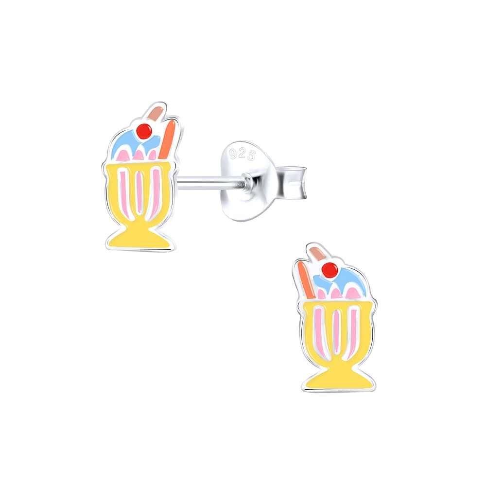 925 Silver Jewelry Silver Ice Cream Stud Earrings 9400
