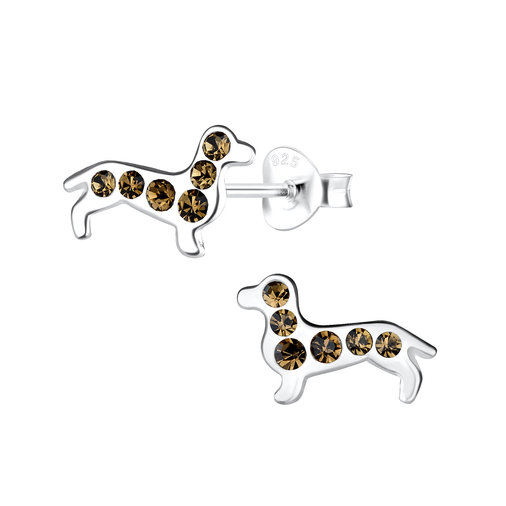 Wholesale Silver Dog Stud Earrings