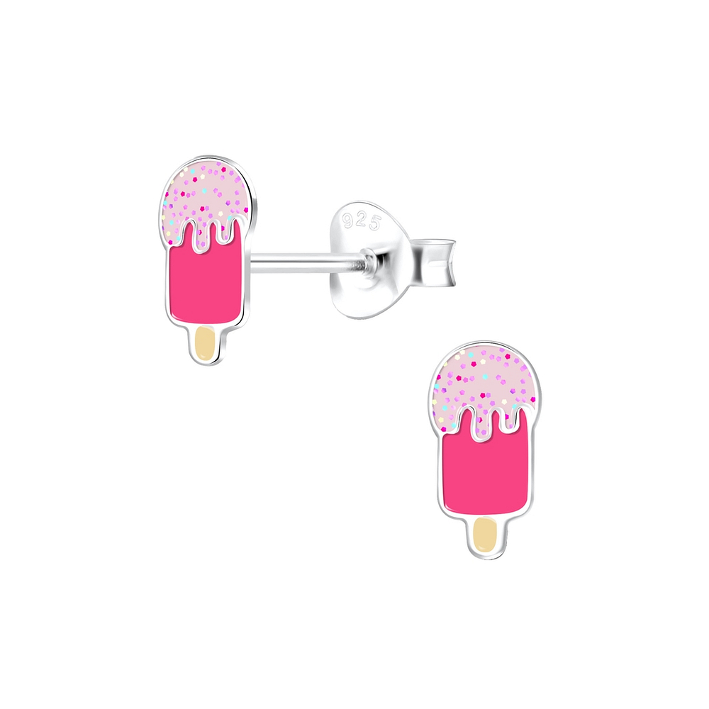925 Silver Jewelry Silver Ice Cream Stud Earrings 14640