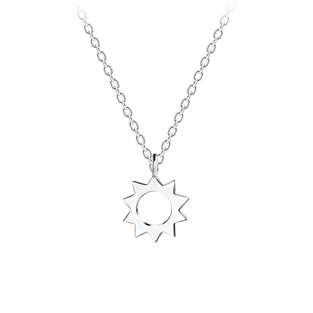 925 Silver Jewelry Silver Sun Necklace 16525