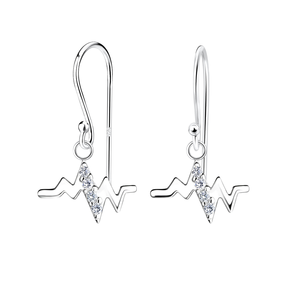 Wholesale Silver Heartbeat Earrings